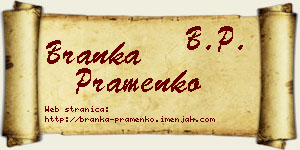 Branka Pramenko vizit kartica